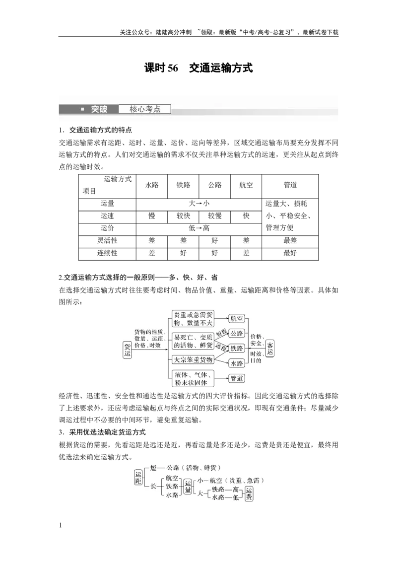 《2024年高考地理一轮复习（新人教版）第2部分　第4章　课时56　交通运输方式_07-地理-高考总复习_一轮复习_2024年_2024高考地理大一轮复习课件讲义新人教版知识总结_教师版》第1页预览