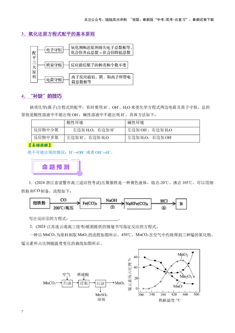 《热点专项信息型方程式的书写（学生版）_05-化学-高考总复习_二轮复习_2025年_2025年高考化学二轮复习课件+讲义+练习（新高考通用）》第7页预览