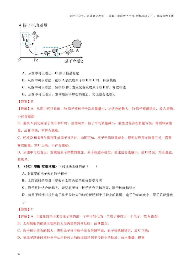 《专题06原子核模型（教师版）_04-物理-高考总复习_专项复习_2025年_2025年高中高考物理模型与方法_资料_3高中（全册）_选择性必修第三册》第10页预览
