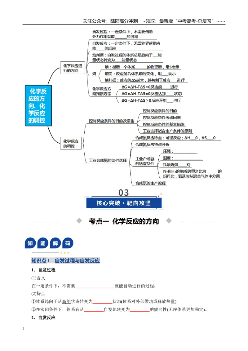 《第04讲化学反应的方向、化学反应的调控（复习讲义）（全国通用）（学生版）_05-化学-高考总复习_一轮复习_2026年-化学高考一轮复习_2026版_第七章化学反应速率与化学平衡》第3页预览