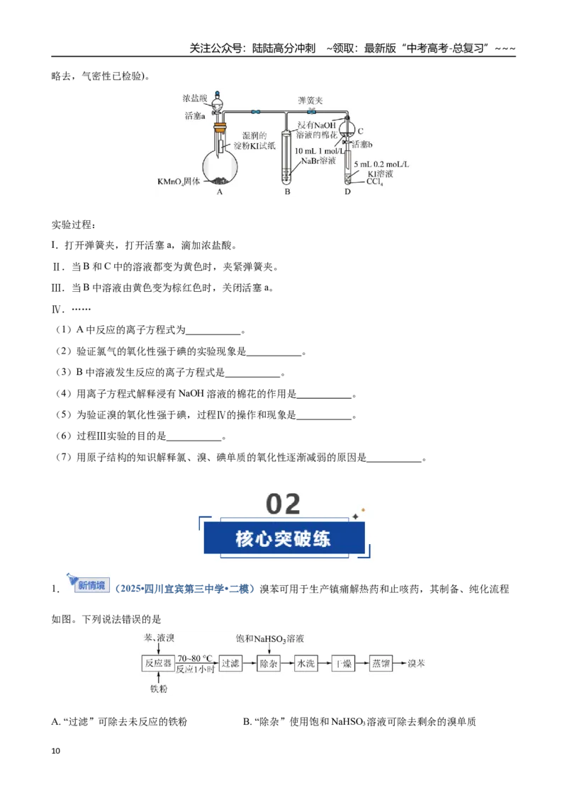 《第01讲氯及其重要化合物（专项训练）（四川专用）（学生版）_05-化学-高考总复习_一轮复习_2026年-化学高考一轮复习_2026年高考化学一轮课件+讲义+练习（四川专用）-G335》第10页预览