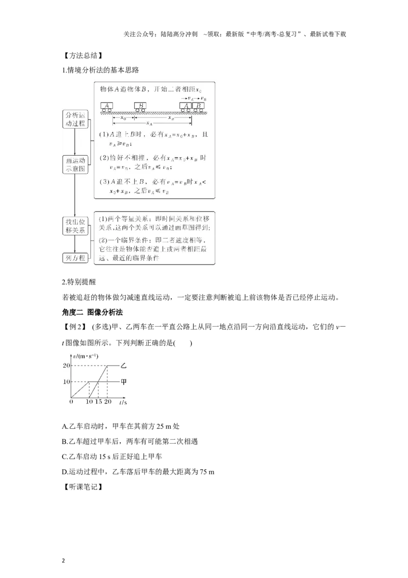 《专题03追及相遇模型（学生版）_04-物理-高考总复习_专项复习_2025年_2025年高中高考物理模型与方法_资料_3高中（全册）_必修第一册》第2页预览