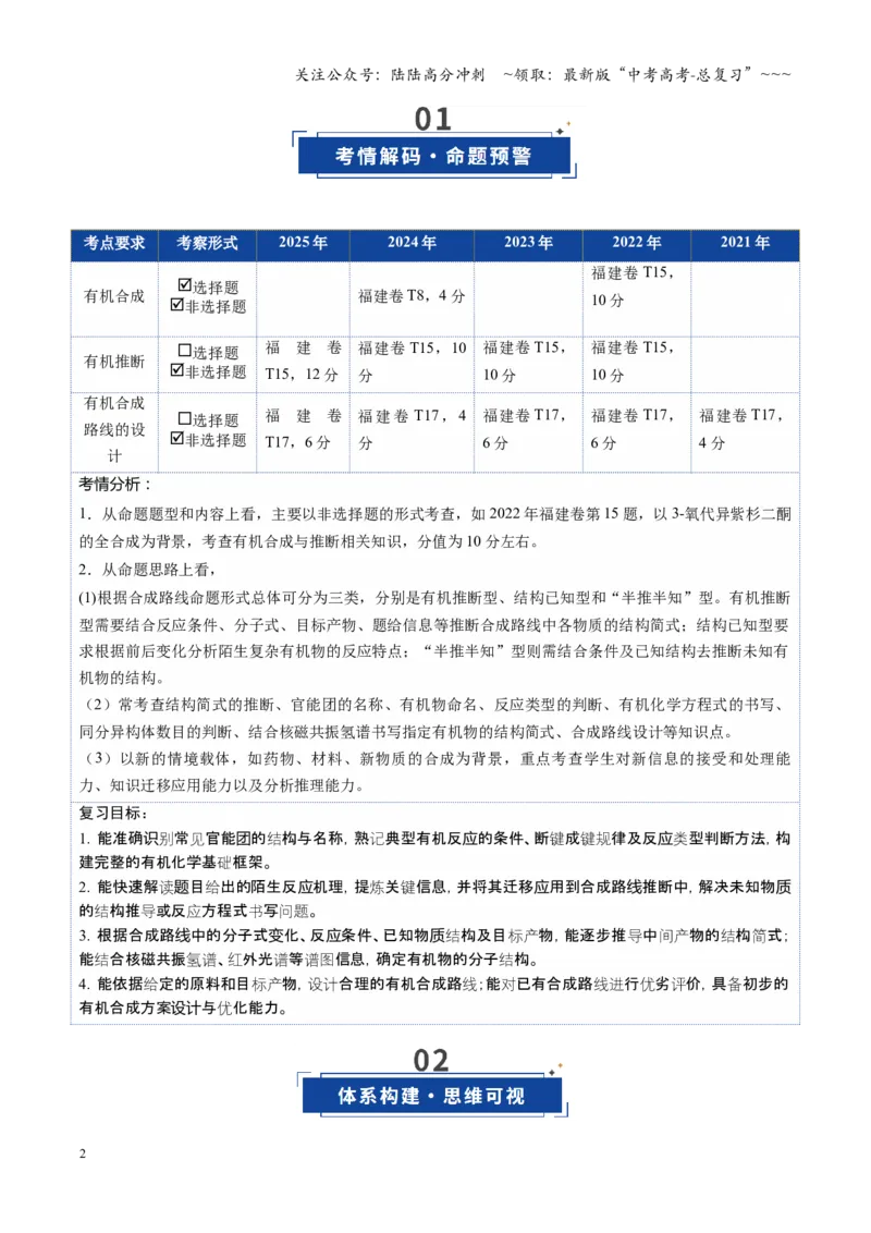 《第05讲有机合成与推断（教师版）_05-化学-高考总复习_一轮复习_2026年-化学高考一轮复习_2026年高考化学一轮课件+讲义+练习（福建专用）-G328_第九章有机化学基础》第2页预览