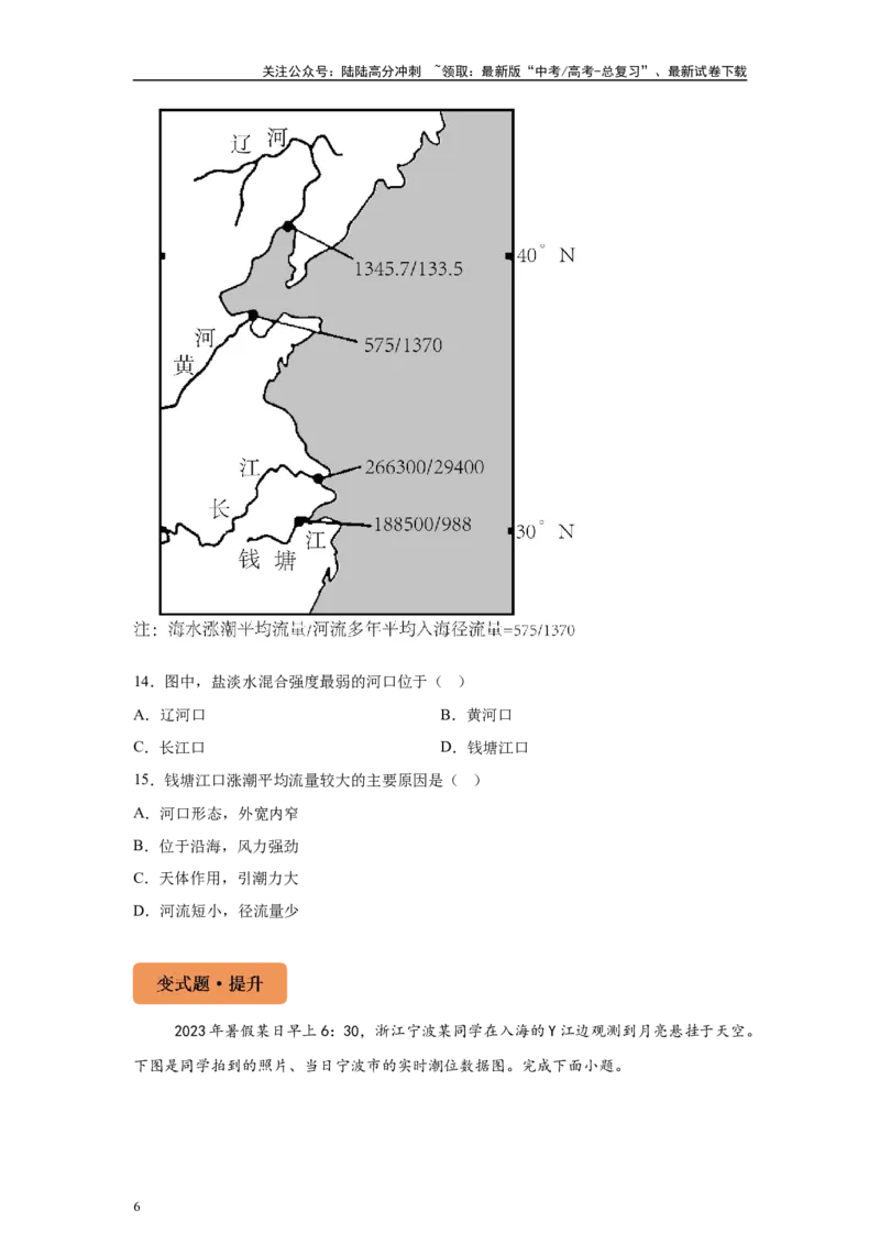 《2024年安徽省高考地理真题15-16题原题及变式题_07-地理-高考总复习_专项复习_2024年_2024年地理真题变式题》第6页预览