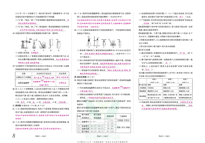 《金状元·提优好卷九年级上册化学人教版山西专用教师用书_初中全科目同步习题+精品试卷（7-9年级）(1)_25秋初中化学《同步习题+精品试卷》_初中化学（人教版）试卷_《提优好卷》》第9页预览