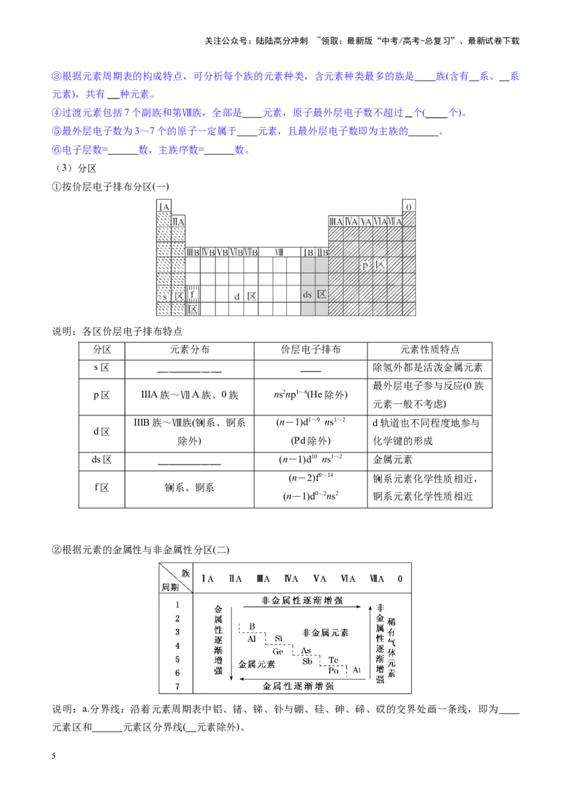 《第01讲元素周期表、元素周期律（讲义）（学生版）_05-化学-高考总复习_一轮复习_2025年_2025年高考化学一轮复习讲义+练习+课件（新教材新高考）_第五章物质结构与性质元素周期律》第5页预览
