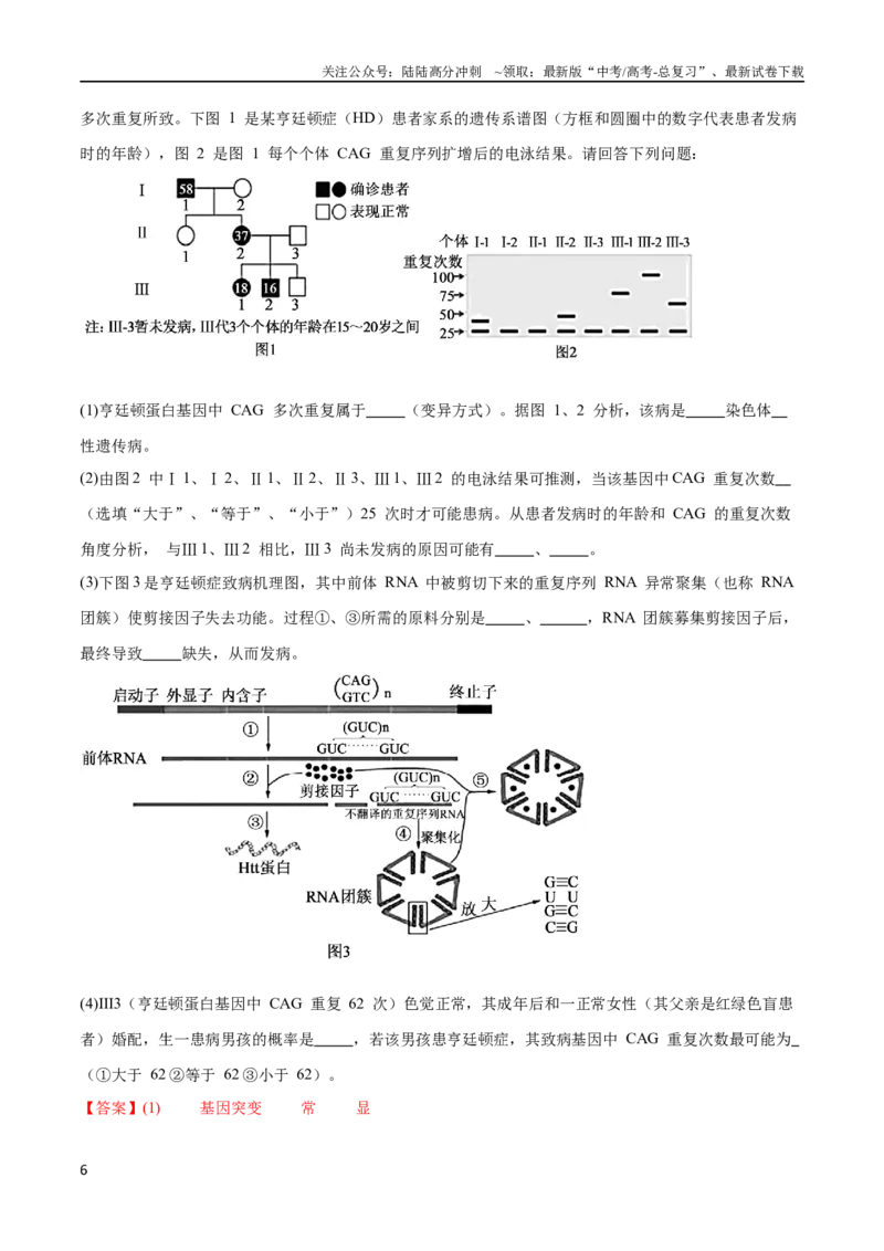 《专题03变异与育种（大题30道）（解析版）_06-生物-高考总复习_二轮复习_2024年_2024年高考生物二轮复习选择题大题压轴专项训练_资料》第6页预览