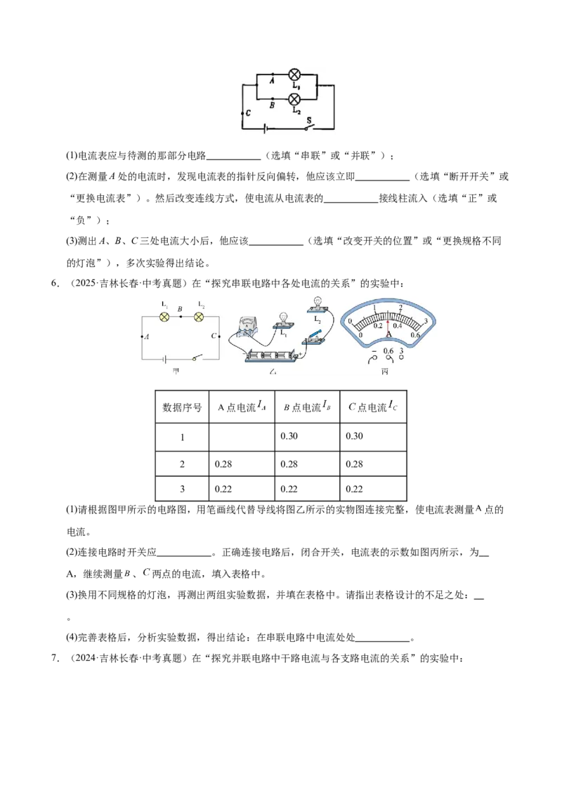 《专题24电学实验专题（原卷版）_小初高学习资料合集（每天更新）_2023-2025三年中考真题分类汇编_三年真题分类汇编中考物理26年》第6页预览