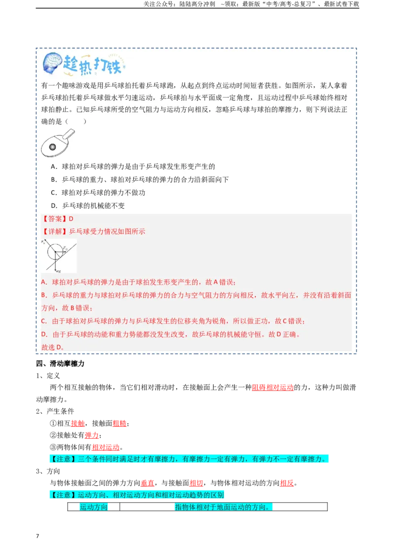 《专题02相互作用（教师版）_04-物理-高考总复习_一轮复习_2025年_2025年高考物理一轮复习知识清单（全国通用）》第7页预览