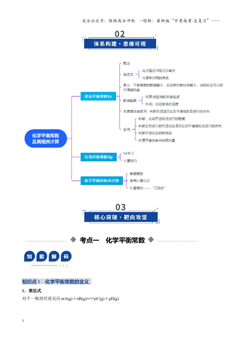 《第03讲化学平衡常数及其相关计算（复习讲义）（四川专用）（学生版）_05-化学-高考总复习_一轮复习_2026年-化学高考一轮复习_2026年高考化学一轮课件+讲义+练习（四川专用）-G335》第3页预览