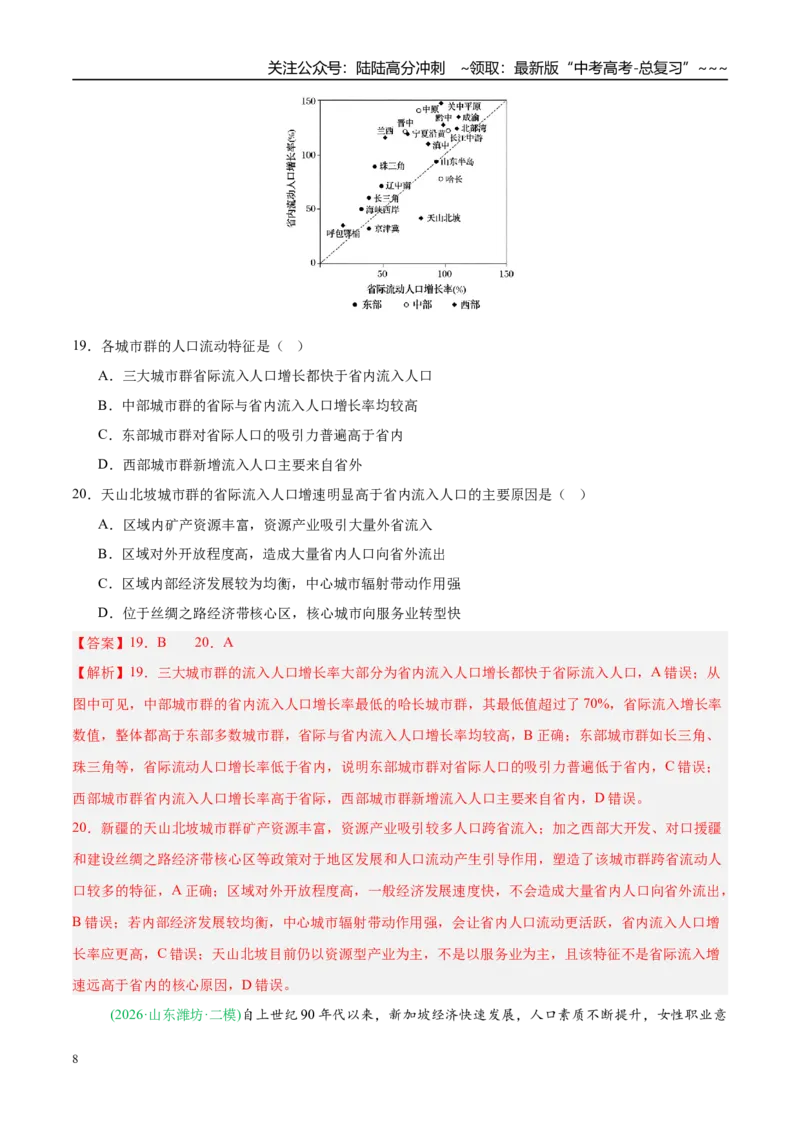 《专题06人口与城乡发展（4大考点）（教师版）_07-地理-高考总复习_专项复习_2026年-地理高考专项复习_2026年高考地理二模试题分类汇编（新高考专用）-G288_2026版》第8页预览