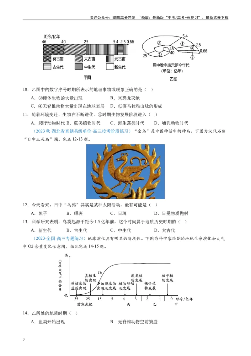 《专练13行星地球的前世今生50题（全国通用）（原卷版）_07-地理-高考总复习_专项复习_2024年_2024年高考地理总复习高频考点提分必刷题全国通用_资料》第3页预览