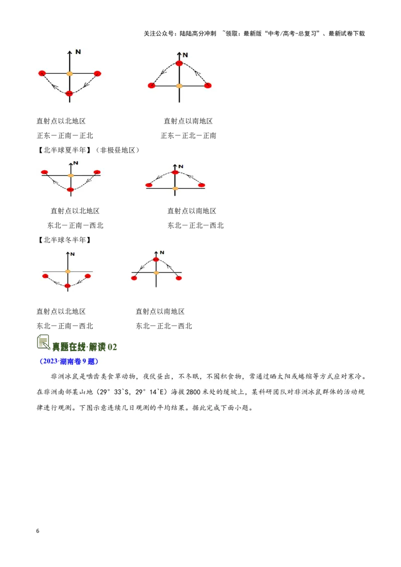 《04太阳方位与日影及其应用-地理一轮复习热点情境知识扫盲+考向预测（原卷版）_07-地理-高考总复习_一轮复习_2024年_2024高考地理一轮复习讲义热点情境知识梳理_资料》第6页预览