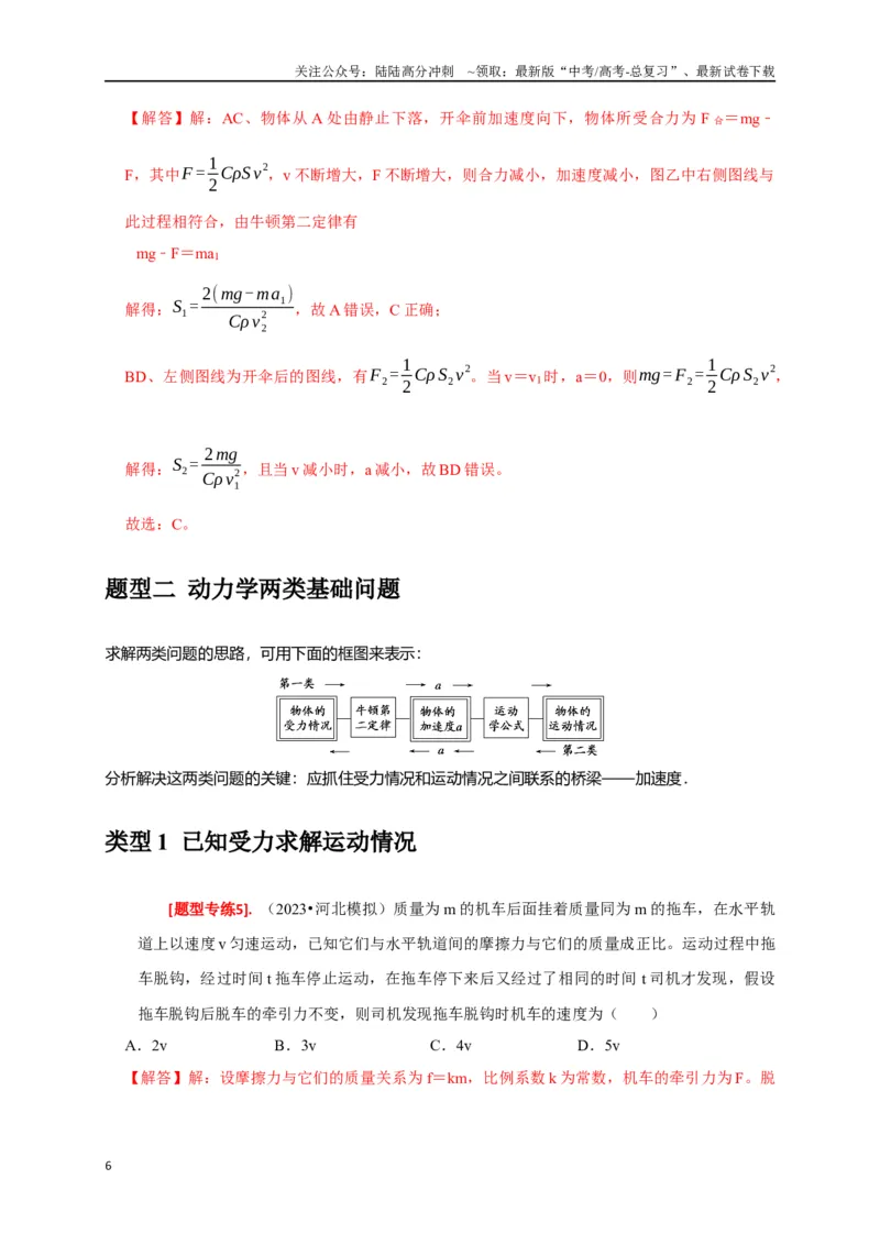 《专题04牛顿运动定律的应用（解析版）_04-物理-高考总复习_专项复习_2024年_2024高考物理热点知识清单题型讲练高考复习全国通用_资料》第6页预览