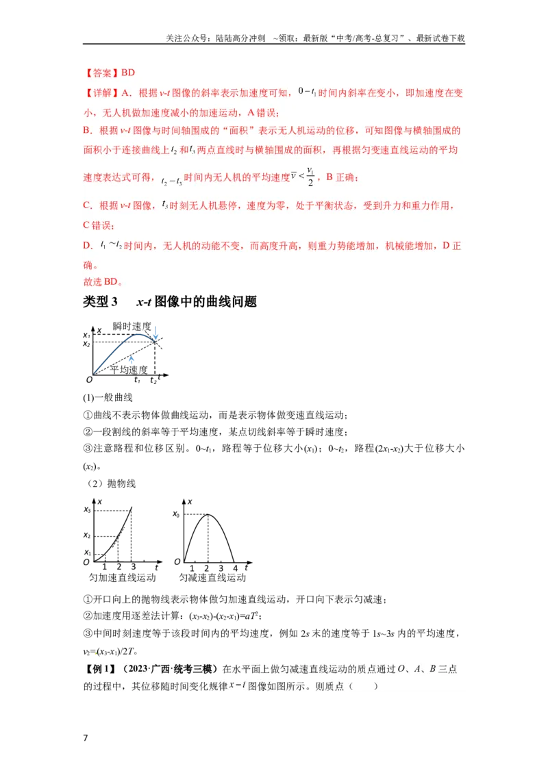 《专题02运动学图像、多过程运动模型及追击相遇（解析版）_04-物理-高考总复习_一轮复习_2024年_2024年高考物理一轮复习热点题型归类训练重点提升_2023版》第7页预览