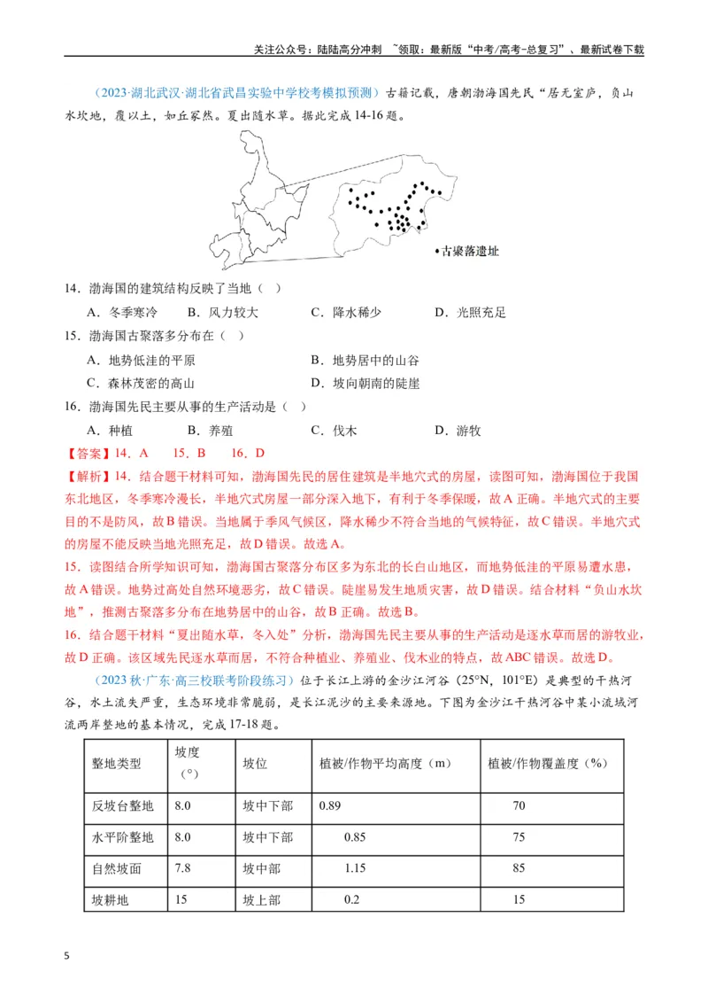 《专练07区域发展（选择题专项80题）（全国通用）（解析版）_07-地理-高考总复习_专项复习_2024年_2024年高考地理总复习高频考点提分必刷题全国通用_资料》第5页预览
