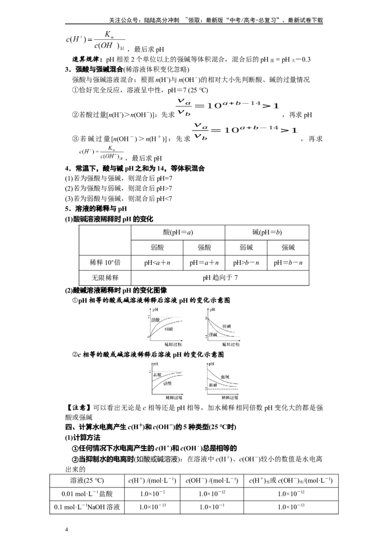 《第20讲水的电离和溶液的pH-（学生版）_05-化学-高考总复习_一轮复习_2024年_2024年高考化学精准一轮复习讲义_资料》第4页预览