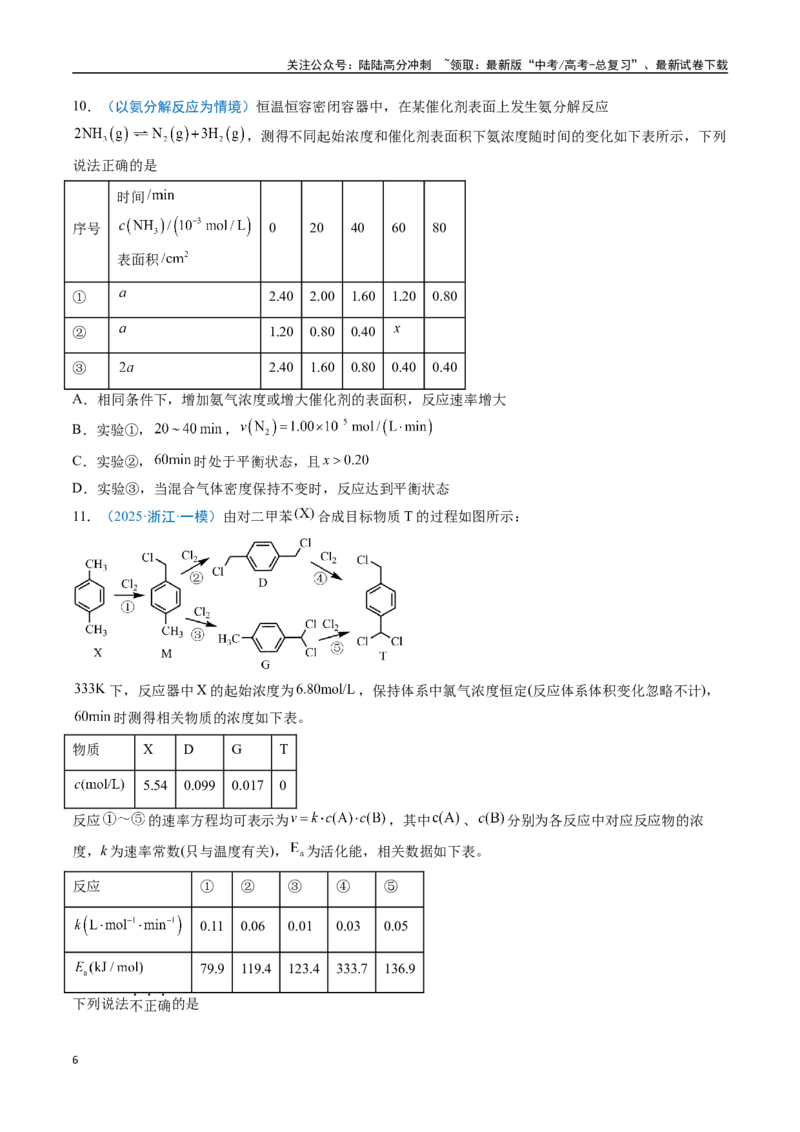 《猜押08化学反应速率与平衡图表分析（学生版）_05-化学-高考总复习_专项复习_2025年_2025年高考化学抢分秘籍（新高考专用）_2025版》第6页预览