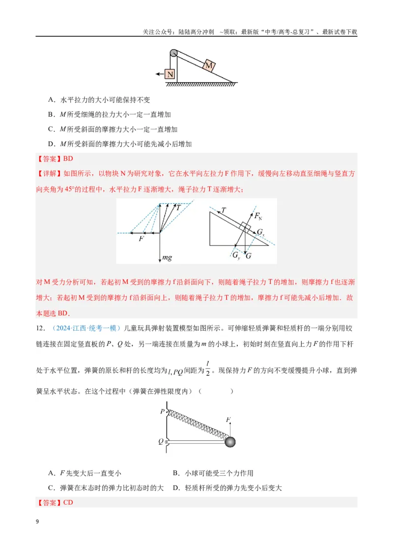 《专题03相互作用——力（解析版）_04-物理-高考总复习_专项复习_2024年_2024年高考物理自我测评专题练（全国通用）_资料》第9页预览