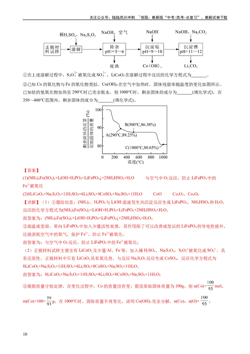 《热点01陌生化学(离子)方程式的书写-（教师版）_05-化学-高考总复习_专项复习_2024年_2024年高考化学热点·重点·难点专练（新高考专用）》第10页预览