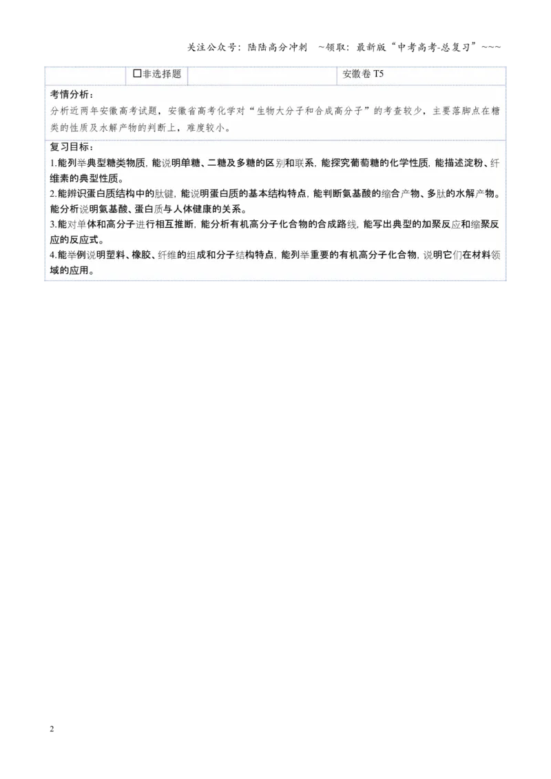《第04讲生物大分子、合成高分子（复习讲义）（安徽专用）（教师版）_05-化学-高考总复习_一轮复习_2026年-化学高考一轮复习_2026年高考化学一轮课件+讲义+练习（安徽专用）-G326》第2页预览