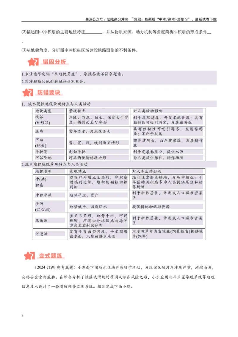 《专题05地质作用与地表形态的变化易错提分（4大易错点）（学生版）_07-地理-高考总复习_专项复习_2025年_2025年高考地理考试易错题（新高考通用）》第9页预览