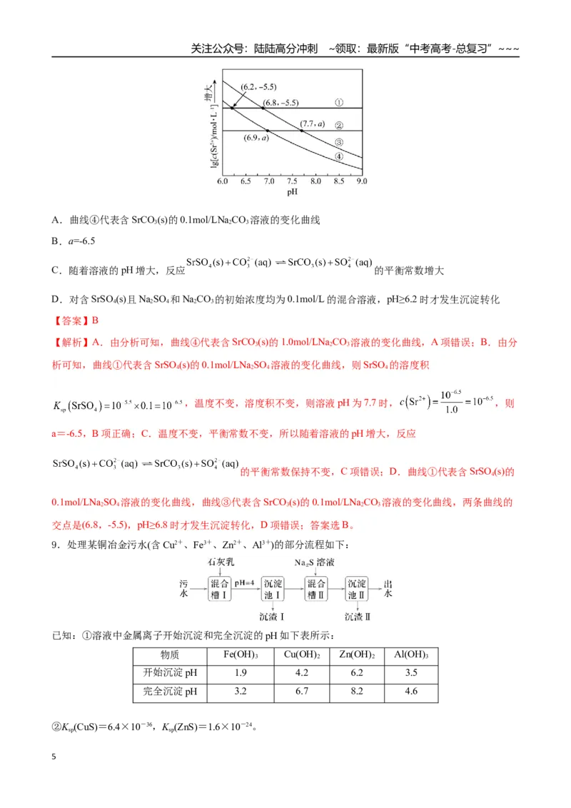 《第04讲沉淀溶解平衡（专项训练）（四川专用）（教师版）_05-化学-高考总复习_一轮复习_2026年-化学高考一轮复习_2026年高考化学一轮课件+讲义+练习（四川专用）-G335》第5页预览