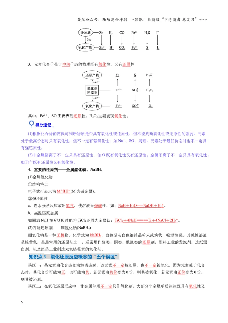 《第04讲氧化还原反应的基本概念和规律（复习讲义）（湖南专用）（教师版）_05-化学-高考总复习_一轮复习_2026年-化学高考一轮复习_2026年高考化学一轮课件+讲义+练习（湖南专用）-G331》第6页预览