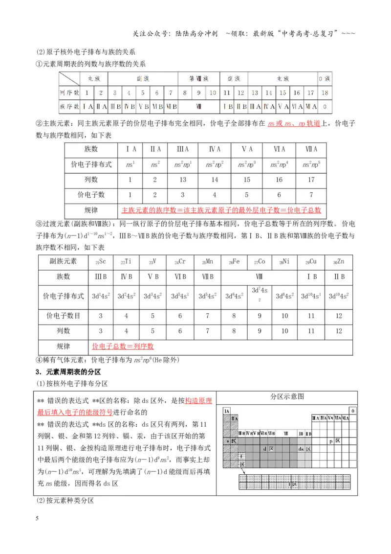 《第01讲元素周期表、元素周期律（复习讲义）（湖南专用）（教师版）_05-化学-高考总复习_一轮复习_2026年-化学高考一轮复习_2026年高考化学一轮课件+讲义+练习（湖南专用）-G331》第5页预览