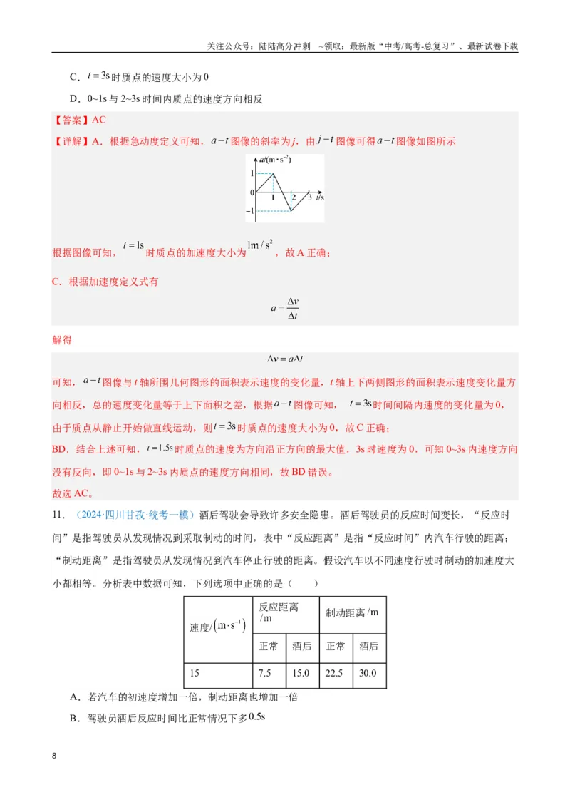 《专题02匀变速直线运动的研究（解析版）_04-物理-高考总复习_专项复习_2024年_2024年高考物理自我测评专题练（全国通用）_资料》第8页预览