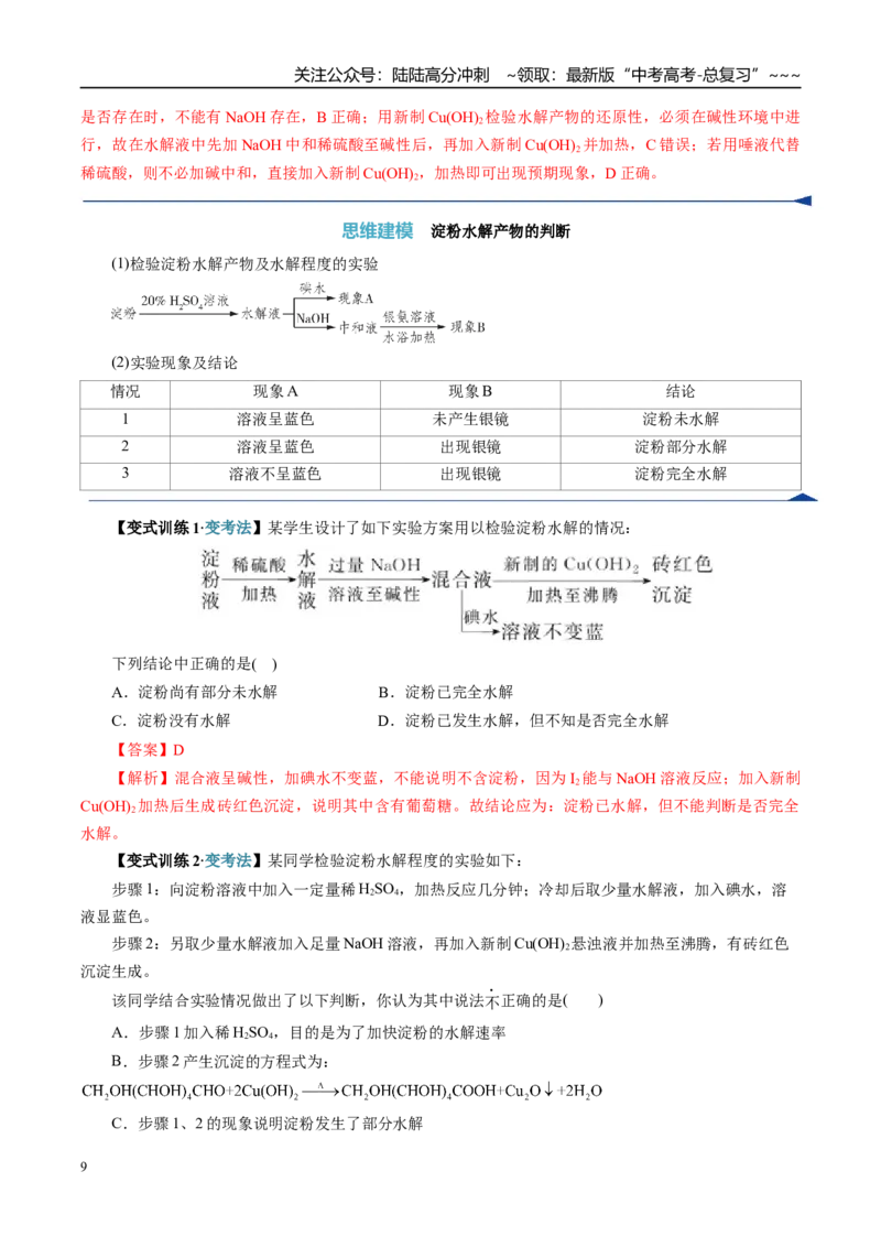 《第04讲生物大分子、合成高分子（复习讲义）（全国通用）（教师版）_05-化学-高考总复习_一轮复习_2026年-化学高考一轮复习_2026年高考化学一轮复习讲义+练习+课件（新教材新高考）-G55》第9页预览