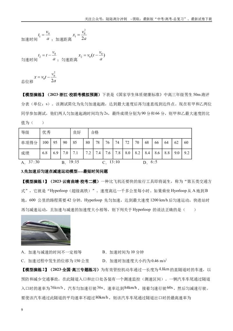 《专题01常见的匀变速直线运动模型（学生版）_04-物理-高考总复习_专项复习_2025年_2025年高中高考物理模型与方法_资料_2高中物理模型与方法》第9页预览