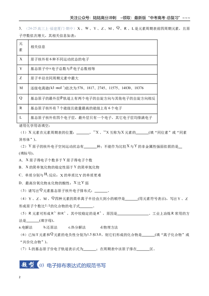 《第02讲原子结构与性质（专项训练）（福建专用）（学生版）_05-化学-高考总复习_一轮复习_2026年-化学高考一轮复习_2026年高考化学一轮课件+讲义+练习（福建专用）-G328》第2页预览