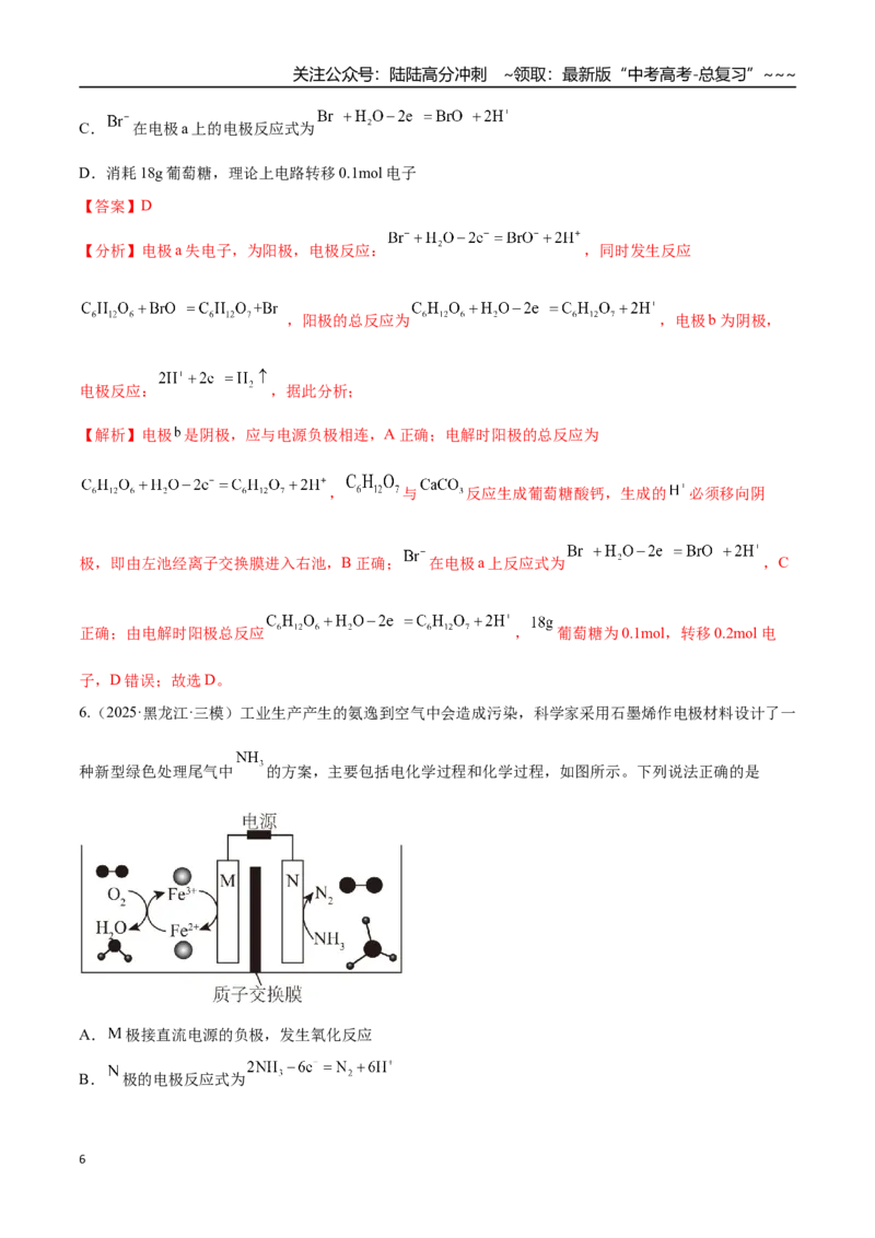 《第03讲电解池、金属的腐蚀与防护（专项训练）（黑吉辽蒙专用）（教师版）_05-化学-高考总复习_一轮复习_2026年-化学高考一轮复习_2026年高考化学一轮课件+讲义+练习（黑吉辽蒙专用）-G330》第6页预览