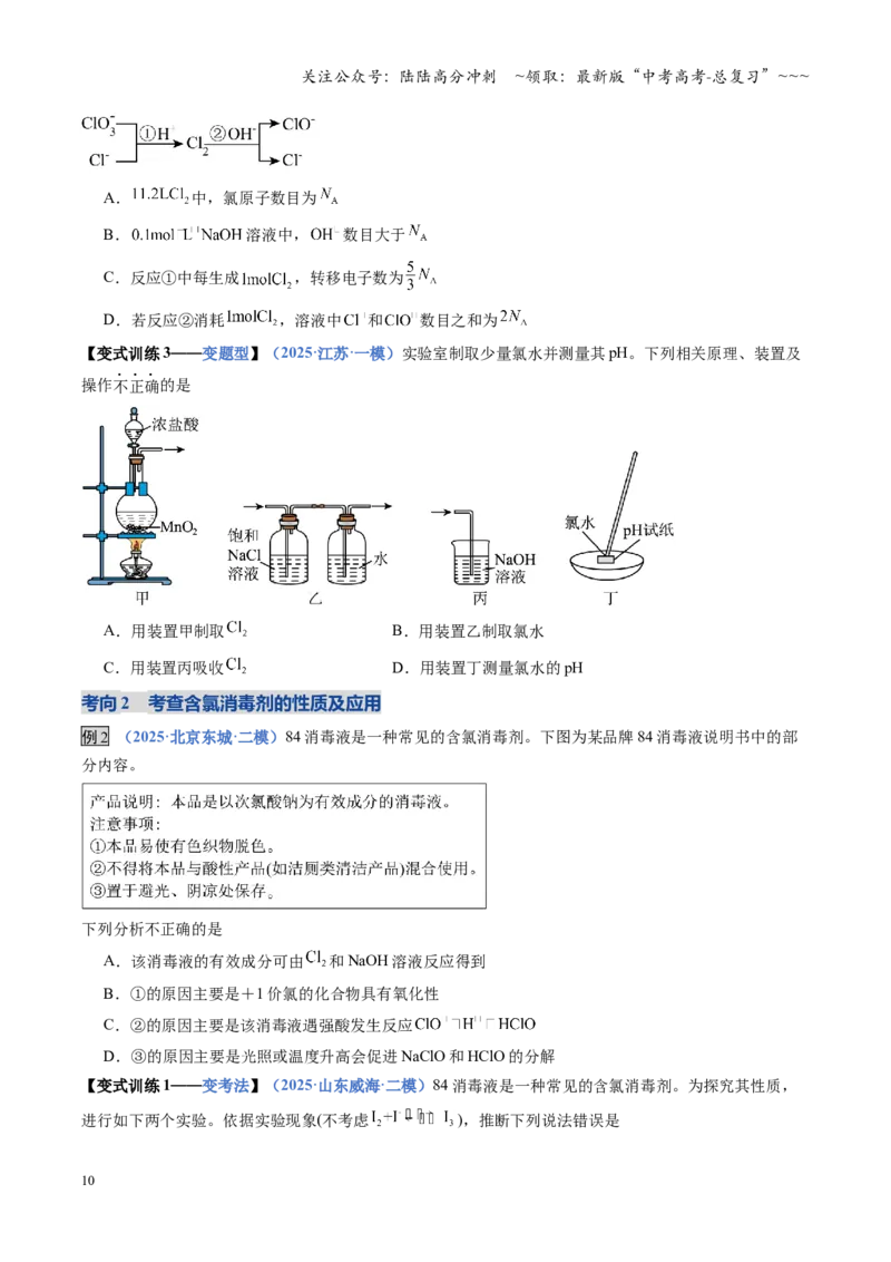 《第01讲氯及其重要化合物（复习讲义）（福建专用）（学生版）_05-化学-高考总复习_一轮复习_2026年-化学高考一轮复习_2026年高考化学一轮课件+讲义+练习（福建专用）-G328》第10页预览