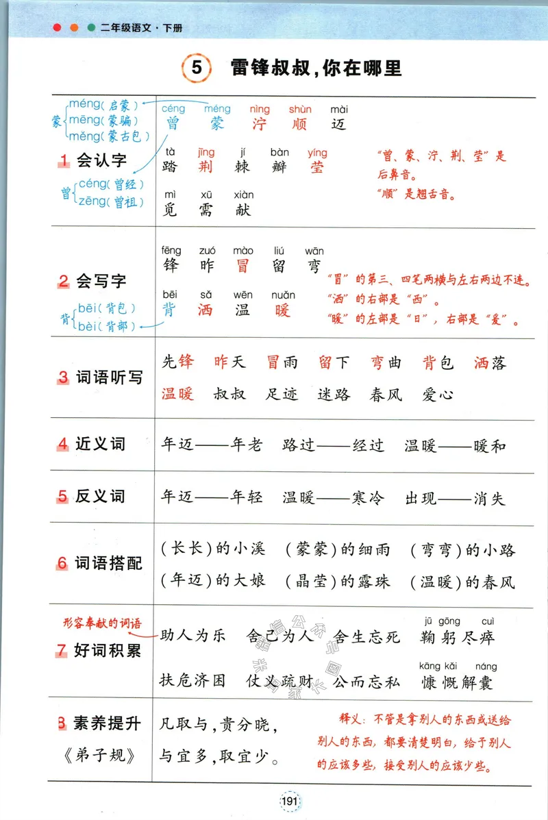 《018.语文状元笔记二年级下册背记清单公众号：米妈家长圈_小学1-6年级全科全套_1-6年级全科下册_二年级_其他补充资料_语文资料》第6页预览