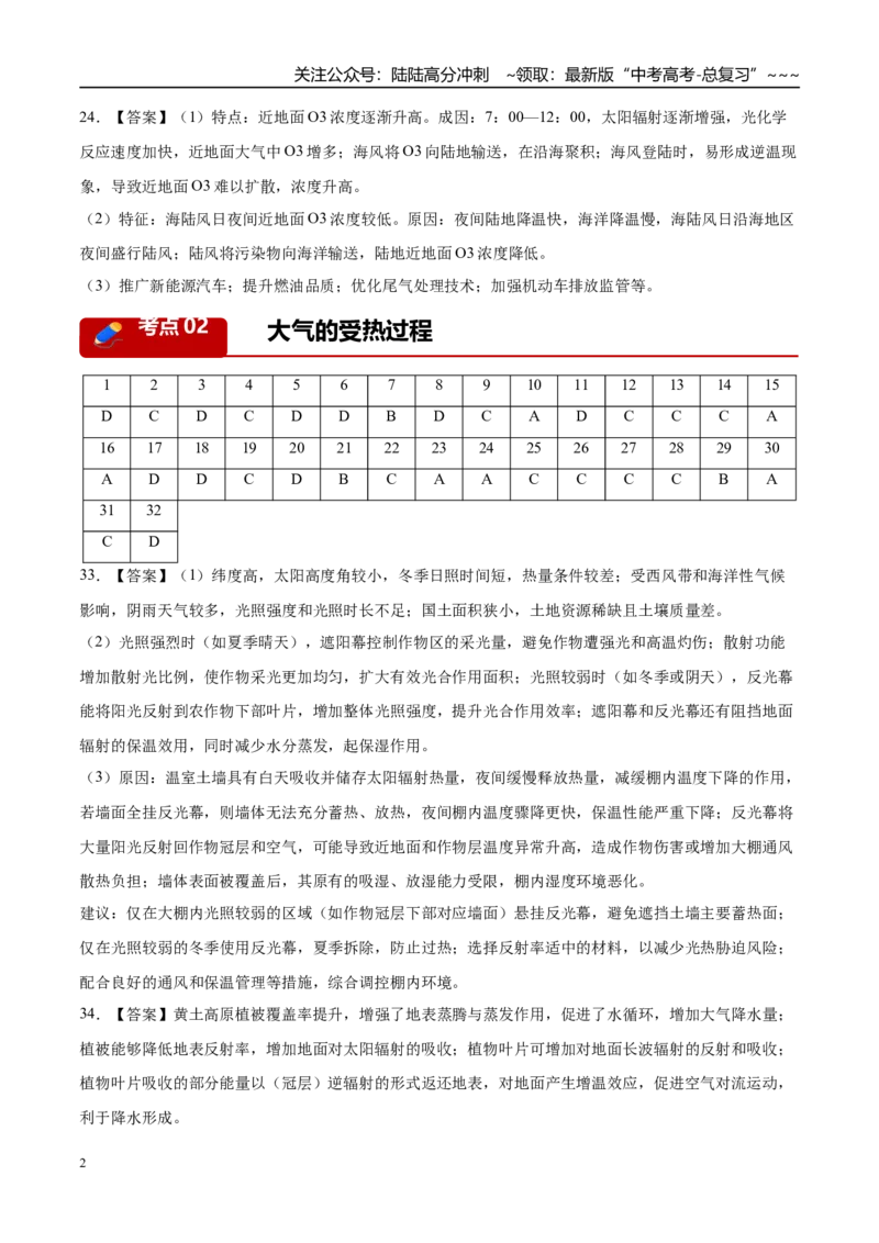 《专题02地球上的大气（6大考点）（答案版）_07-地理-高考总复习_专项复习_2026年-地理高考专项复习_2026年高考地理二模试题分类汇编（新高考专用）-G288_2026版》第2页预览