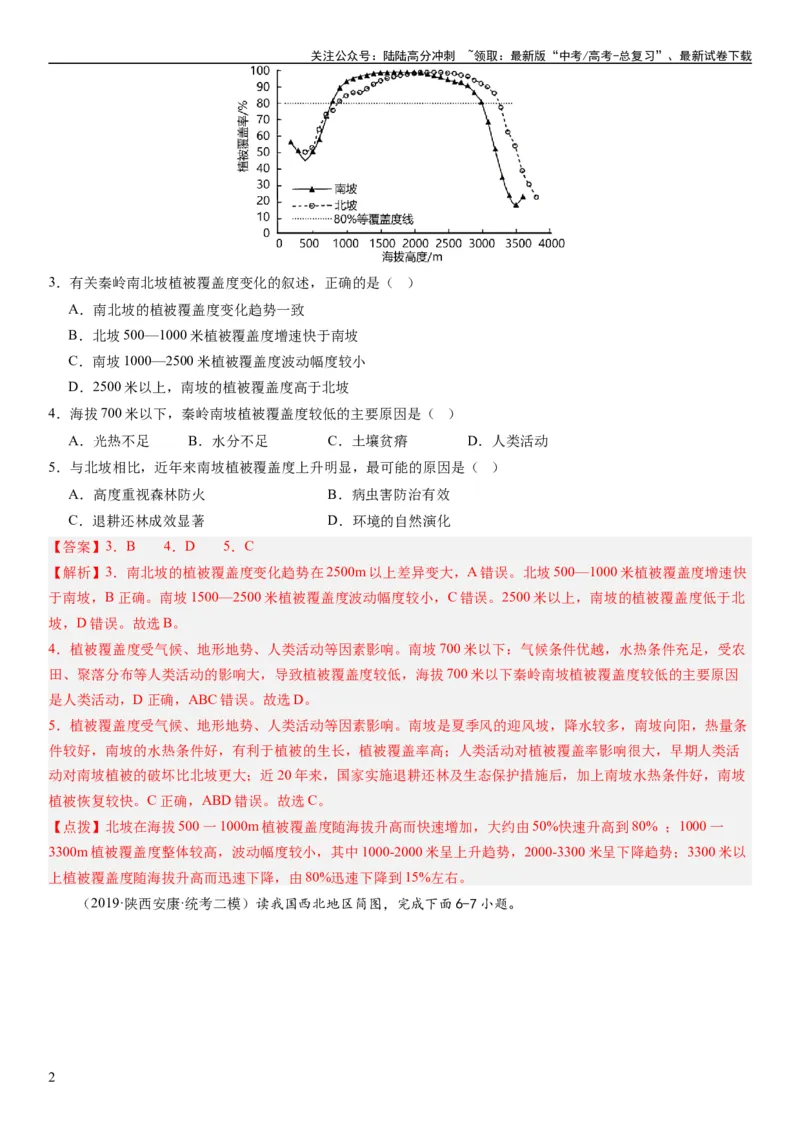 《2024届高考一轮复习专题六地理环境的整体性和差异性第十九讲地理环境的差异性（解析版）_07-地理-高考总复习_一轮复习_2024年_2024年高考地理一轮复习考点帮（全国通用）_专题训练》第2页预览