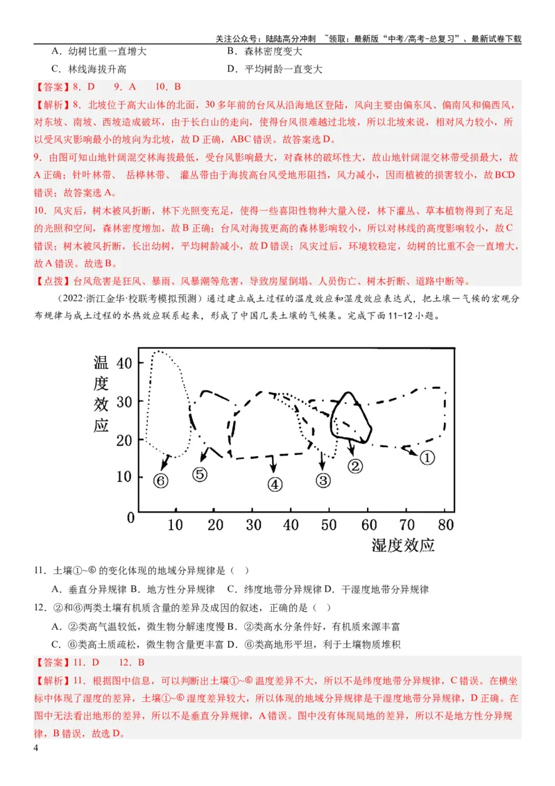 《2024届高考一轮复习专题六地理环境的整体性和差异性第十九讲地理环境的差异性（解析版）_07-地理-高考总复习_一轮复习_2024年_2024年高考地理一轮复习考点帮（全国通用）_专题训练》第4页预览