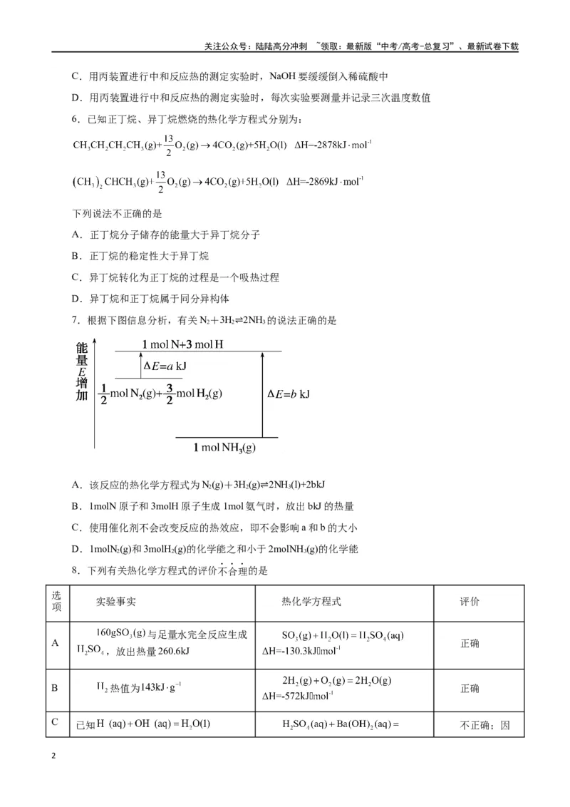 《第15讲化学反应的热效应（练）-（原卷版）_05-化学-高考总复习_一轮复习_2024年_2024年高考化学大一轮复习精讲精练+专题讲座_资料》第2页预览