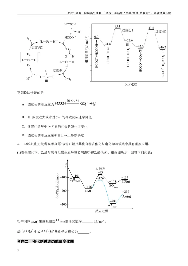 《热点06化学反应机理（反应历程）图像分析-（学生版）_05-化学-高考总复习_专项复习_2024年_2024年高考化学热点·重点·难点专练（新高考专用）》第7页预览