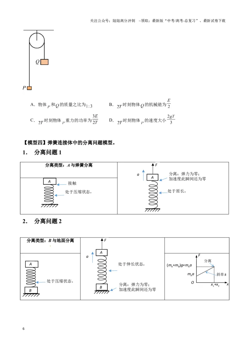 《专题04连接体模型（原卷版）_04-物理-高考总复习_二轮复习_2024年_2024年高考物理二轮复习热点模型与方法备战高考_资料》第6页预览