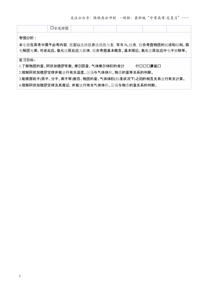 《第01讲物质的量、气体摩尔体积（复习讲义）（湖南专用）（教师版）_05-化学-高考总复习_一轮复习_2026年-化学高考一轮复习_2026年高考化学一轮课件+讲义+练习（湖南专用）-G331》第2页预览