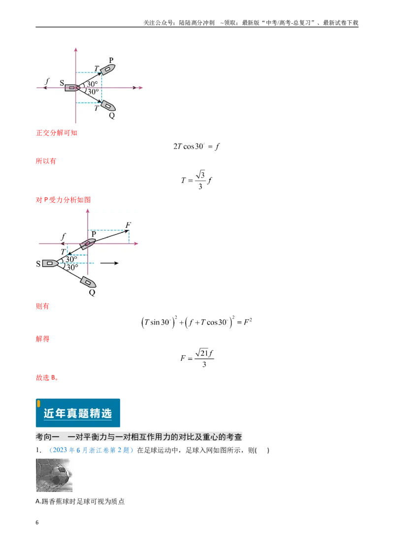 《专题02三种力及静态平衡（教师版）_04-物理-高考总复习_专项复习_2025年_2025年高考物理真题题源解密（新高考通用）》第6页预览