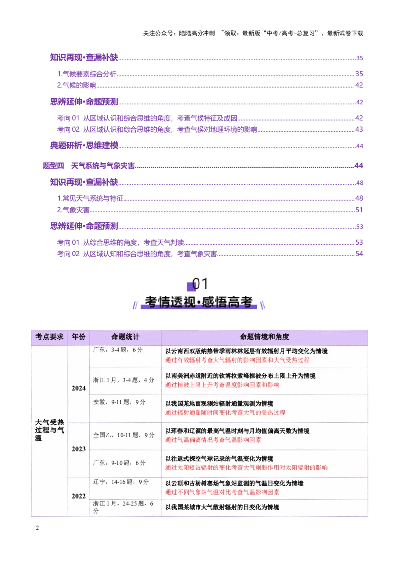 《专题03大气运动（讲义）（教师版）_07-地理-高考总复习_二轮复习_2025年_2025年高考地理二轮复习课件+讲义+练习（新高考通用）_专题3大气运动》第2页预览