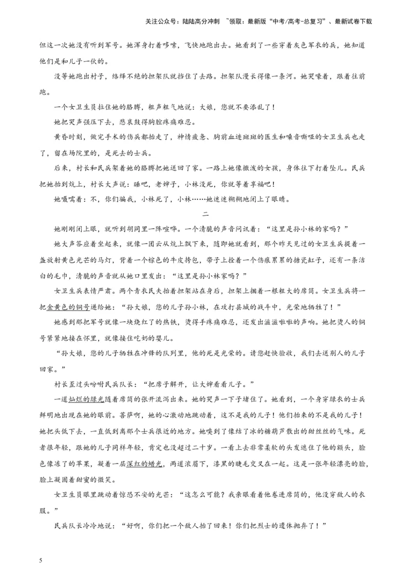 《专题02文学类阅读-单文本精选20题（新高考Ⅰ卷区专用）-（学生版）_专项复习_2024年_2023年高考语文重点题型终极预测_资料_新高考Ⅰ卷区专用》第5页预览