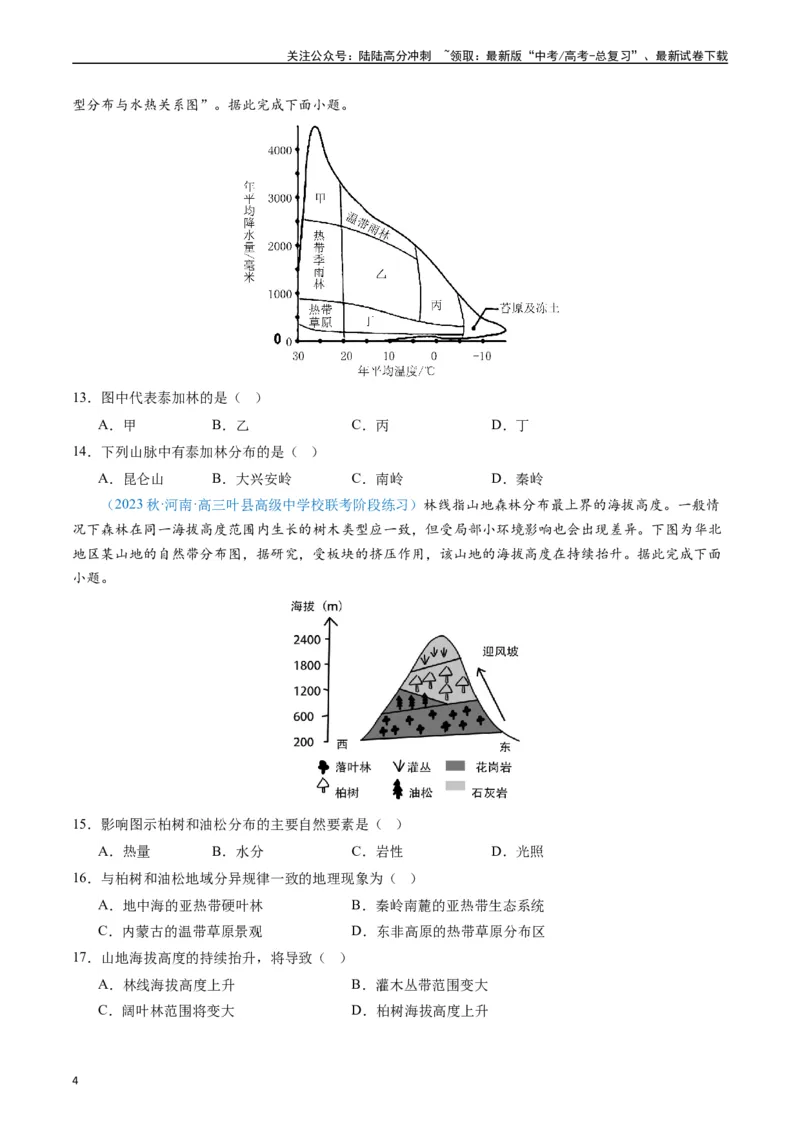 《专练18植被与土壤50题（全国通用）（原卷版）_07-地理-高考总复习_专项复习_2024年_2024年高考地理总复习高频考点提分必刷题全国通用_资料》第4页预览