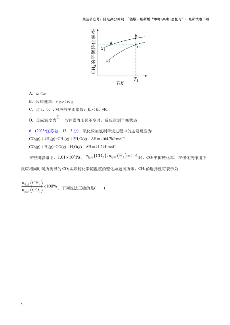 《热点专项化学反应速率和化学平衡的图像（学生版）_05-化学-高考总复习_二轮复习_2025年_2025年高考化学二轮复习课件+讲义+练习（新高考通用）》第5页预览