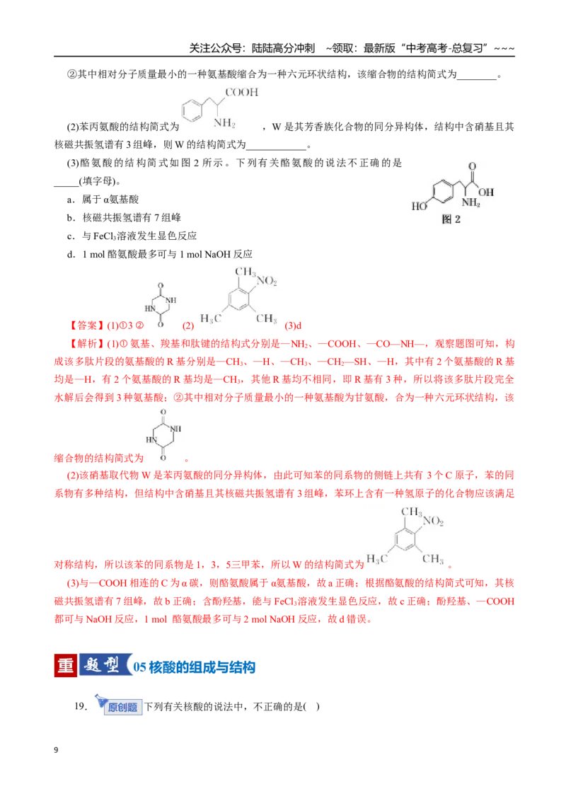 《第04讲生物大分子、合成高分子（专项训练）（全国通用）（教师版）_05-化学-高考总复习_一轮复习_2026年-化学高考一轮复习_2026年高考化学一轮复习讲义+练习+课件（新教材新高考）-G55》第9页预览