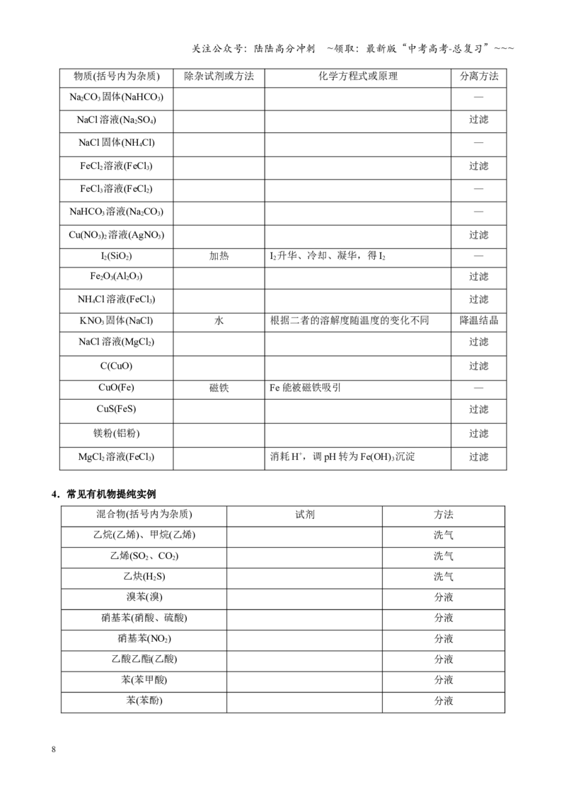 《第02讲物质的分离、提纯与鉴别（复习讲义）（四川专用）（学生版）_05-化学-高考总复习_一轮复习_2026年-化学高考一轮复习_2026年高考化学一轮课件+讲义+练习（四川专用）-G335》第8页预览
